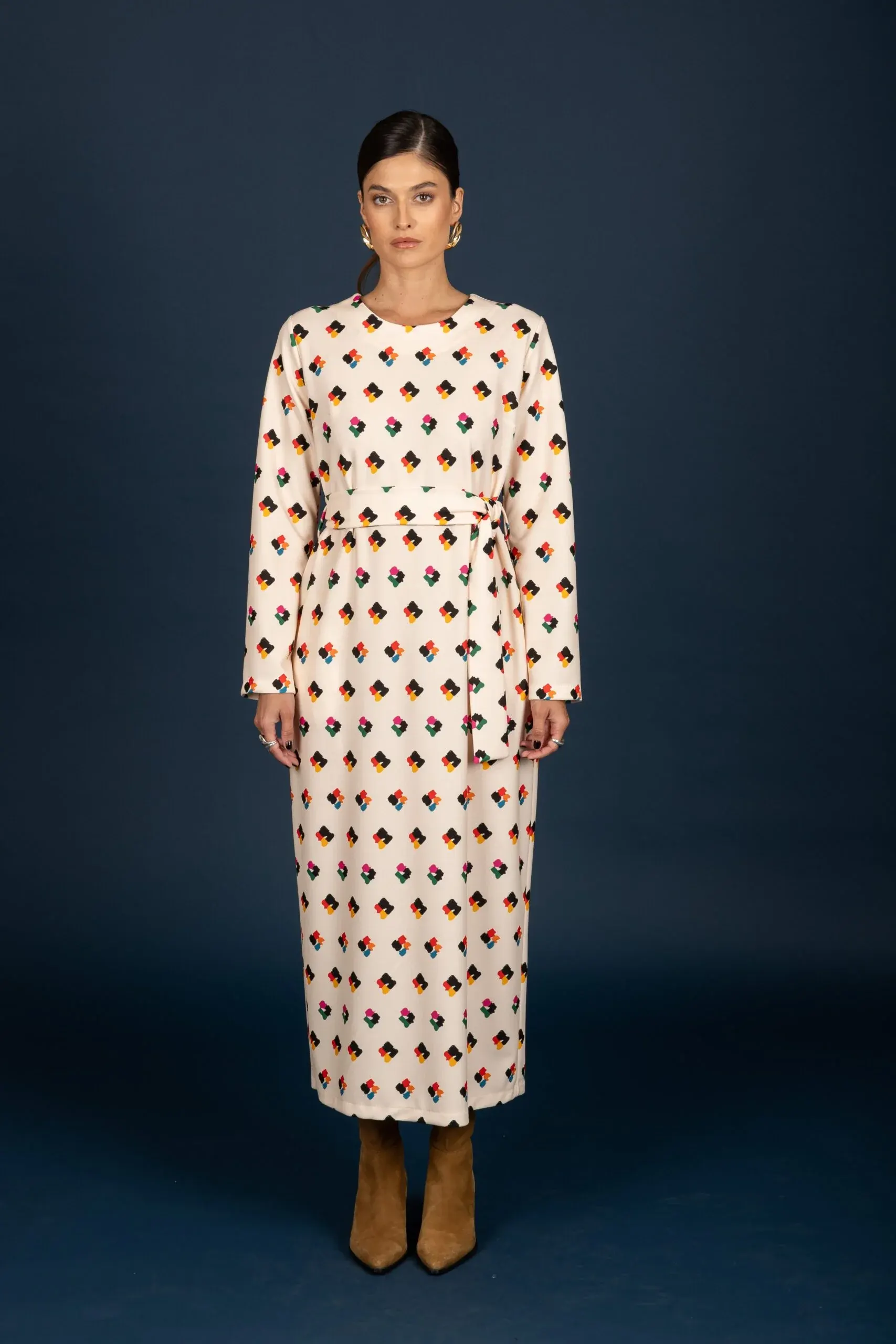 Chaton Adele slim dress (Ecru)