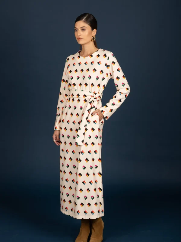 Chaton Adele slim dress (Ecru)